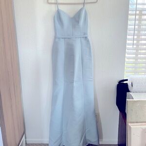 Amsale Emerson Bridesmaid Dress in Ice Blue Size 4 (altered to fit size 2)